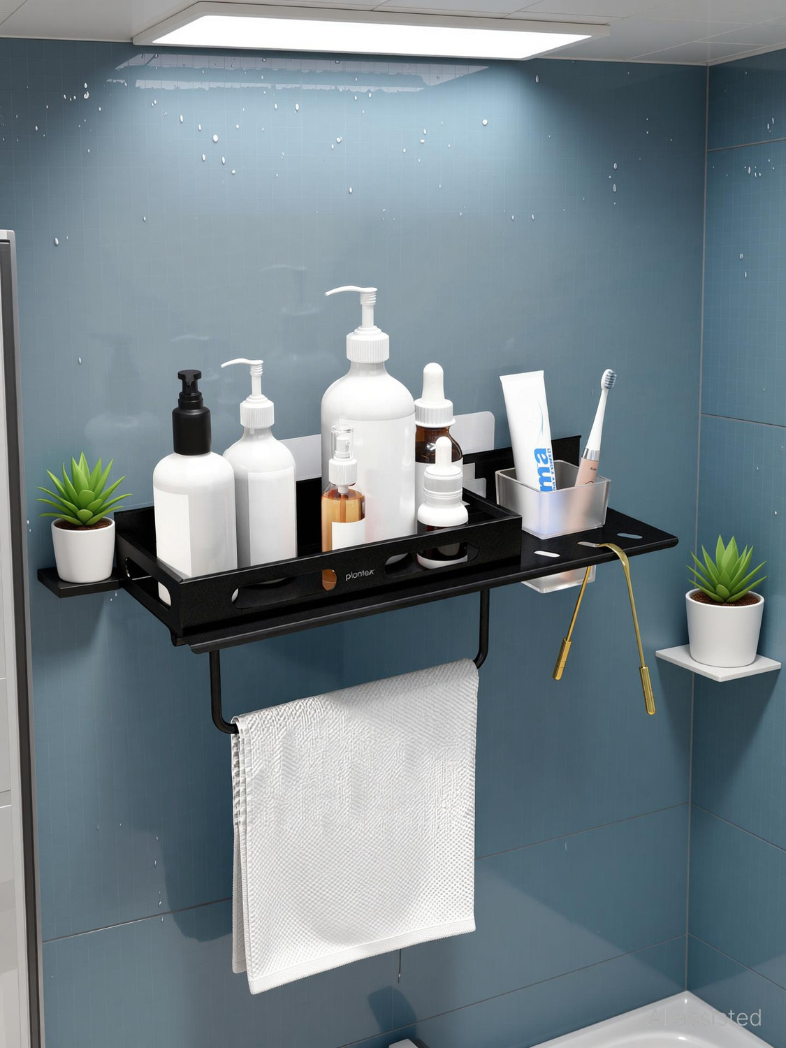 Image of Plantex Stainless Steel 2 in 1 Multipurpose Bathroom Shelf /Rack /Soap Dish /Bathroom Accessories (15 x 5 Inches - Pack of 3) Stainless Steel Wall Shelf (Number of Shelves - 3, Silver)