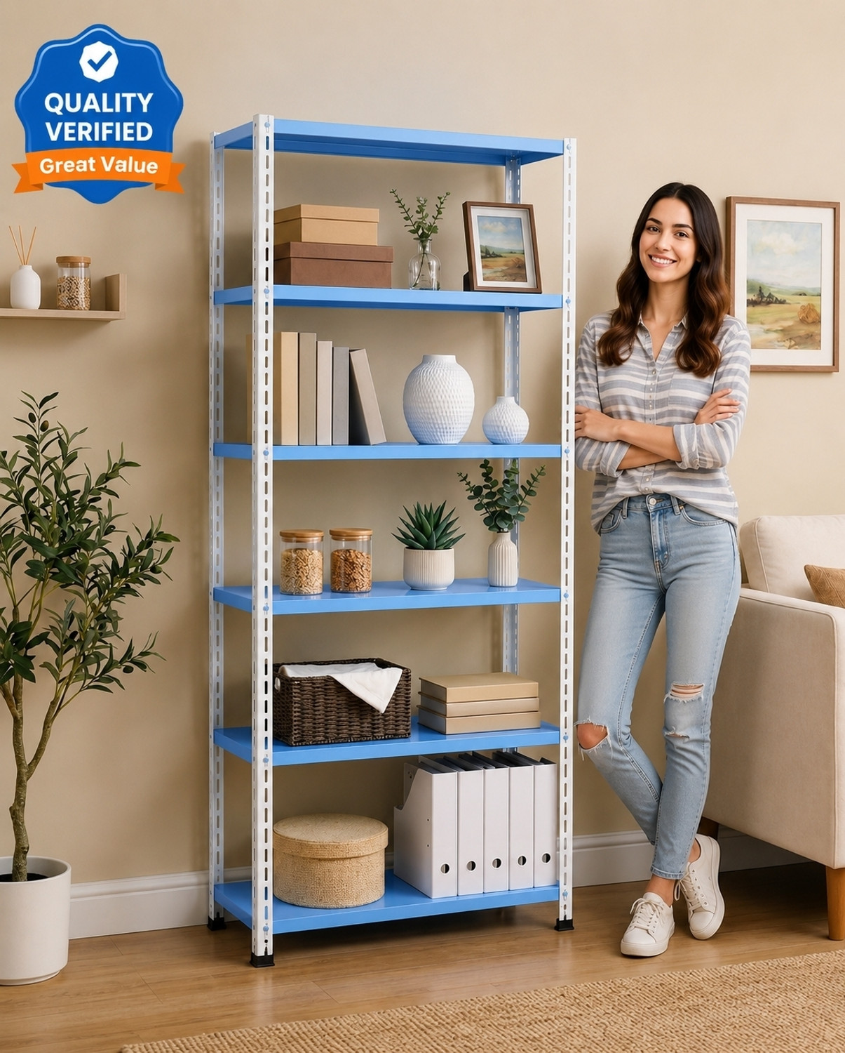 Image of Joufler store Iron Wall Shelf (Number of Shelves - 2, Black)