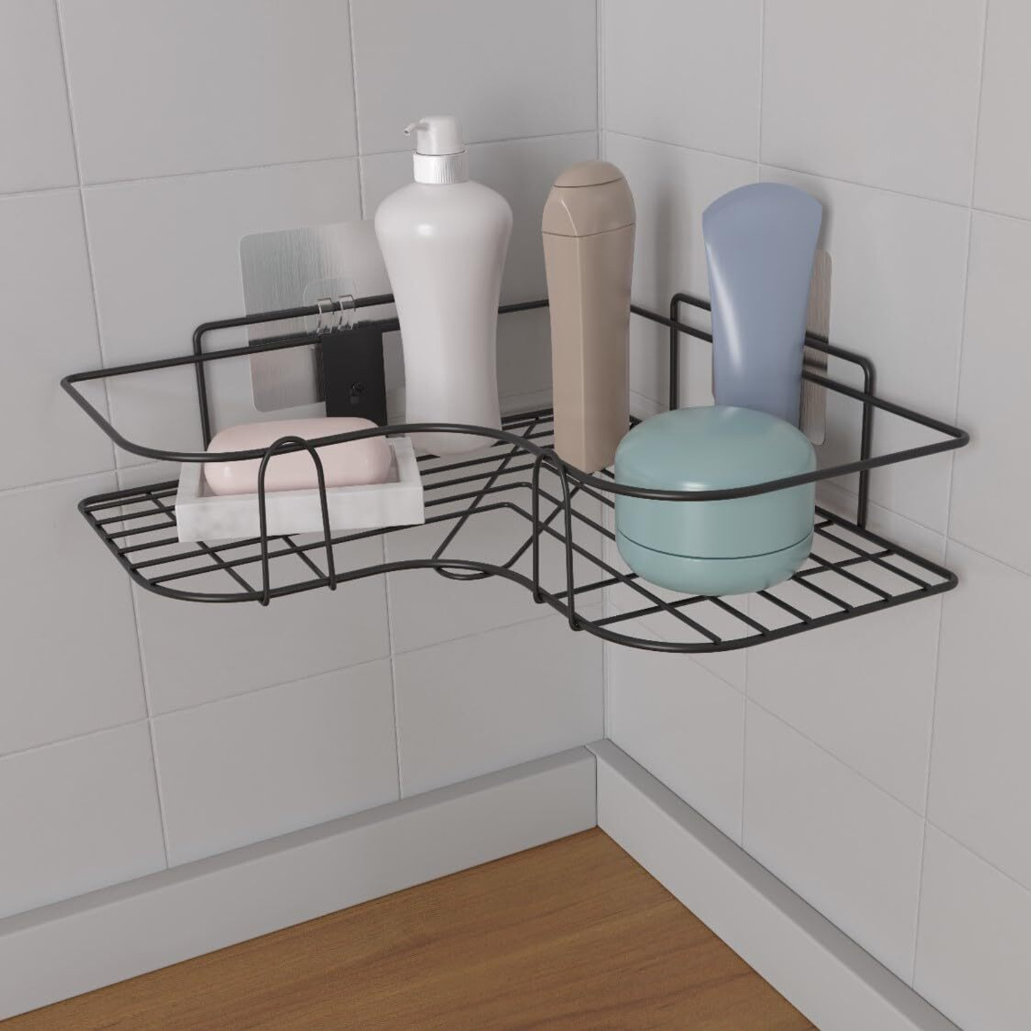 Image of Smartslide 3 in 1 Multipurpose Bathroom Shelf /Towel Bar /Towel Hanger /Tumbler Holder Iron Wall Shelf (Number of Shelves - 1, Brown)