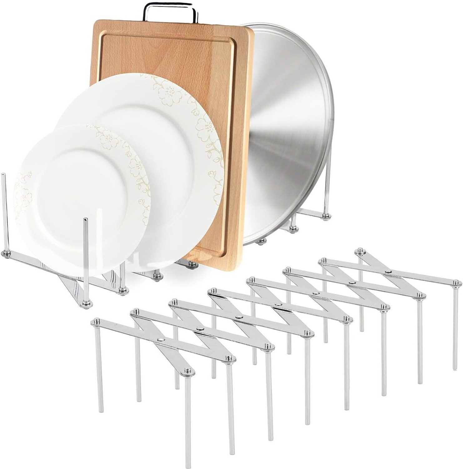 Image of Plantex Stainless Steel 2 in 1 Multipurpose Bathroom Shelf /Rack /Soap Dish /Bathroom Accessories (15 x 5 Inches - Pack of 3) Stainless Steel Wall Shelf (Number of Shelves - 3, Silver)