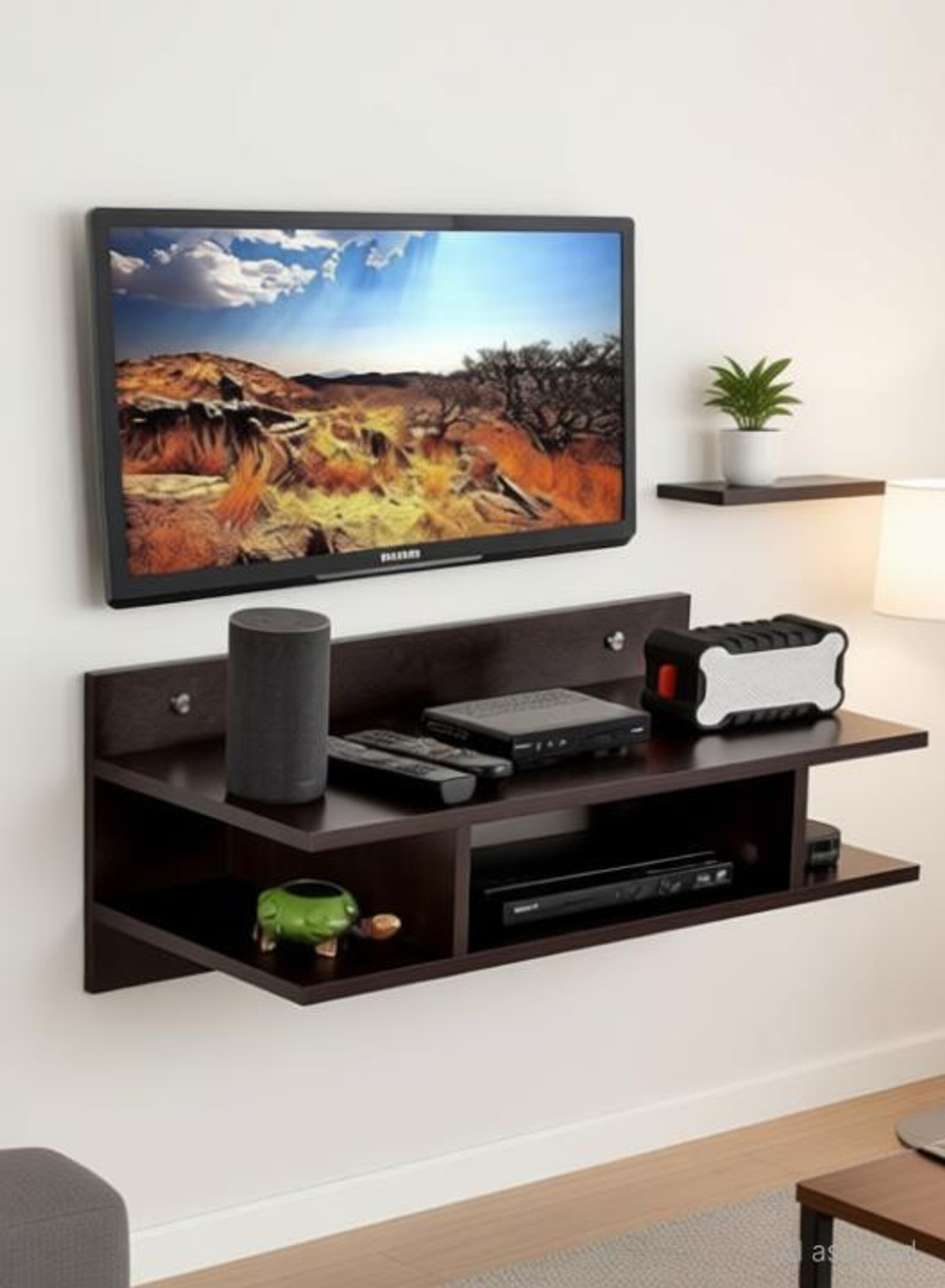 Image of HOMEEASY Wall Decor Wall Shelves for Home Decor Items, Living Room and Bedroom Wooden Wall Shelf (Number of Shelves - 5, Brown)