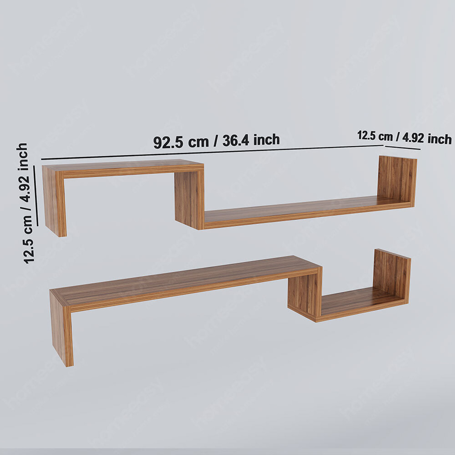 Image of HOMEEASY Wall Decor Wall Shelves for Home Decor Items, Living Room and Bedroom Wooden Wall Shelf (Number of Shelves - 5, Brown)