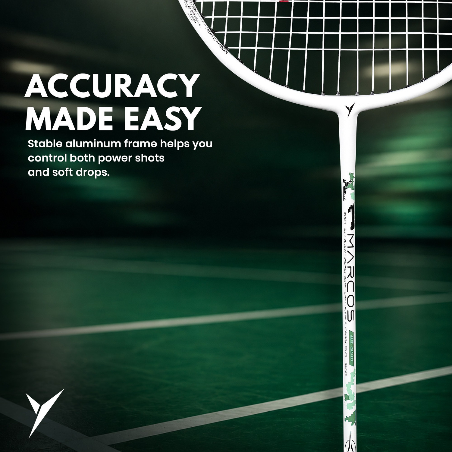 Image of Jaspo Ultra Ace-9901 Fusion Badminton Racquet|Lightweight Composite Racket|Slim Shaft White Strung Badminton Racquet (Pack of: 1, 113 g)