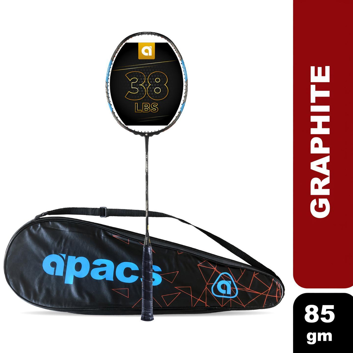 apacs Z-Ziggler (38 LBS) Black, Blue, Grey Unstrung Badminton Racquet