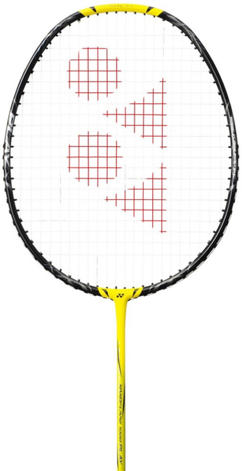 Image of YONEX NANOFLARE 1000 Play Badminton Racquet 4U 5G Lightning Yellow With Full Cover Black, Yellow Strung Badminton Racquet (Pack of: 1, 0.084 kg)