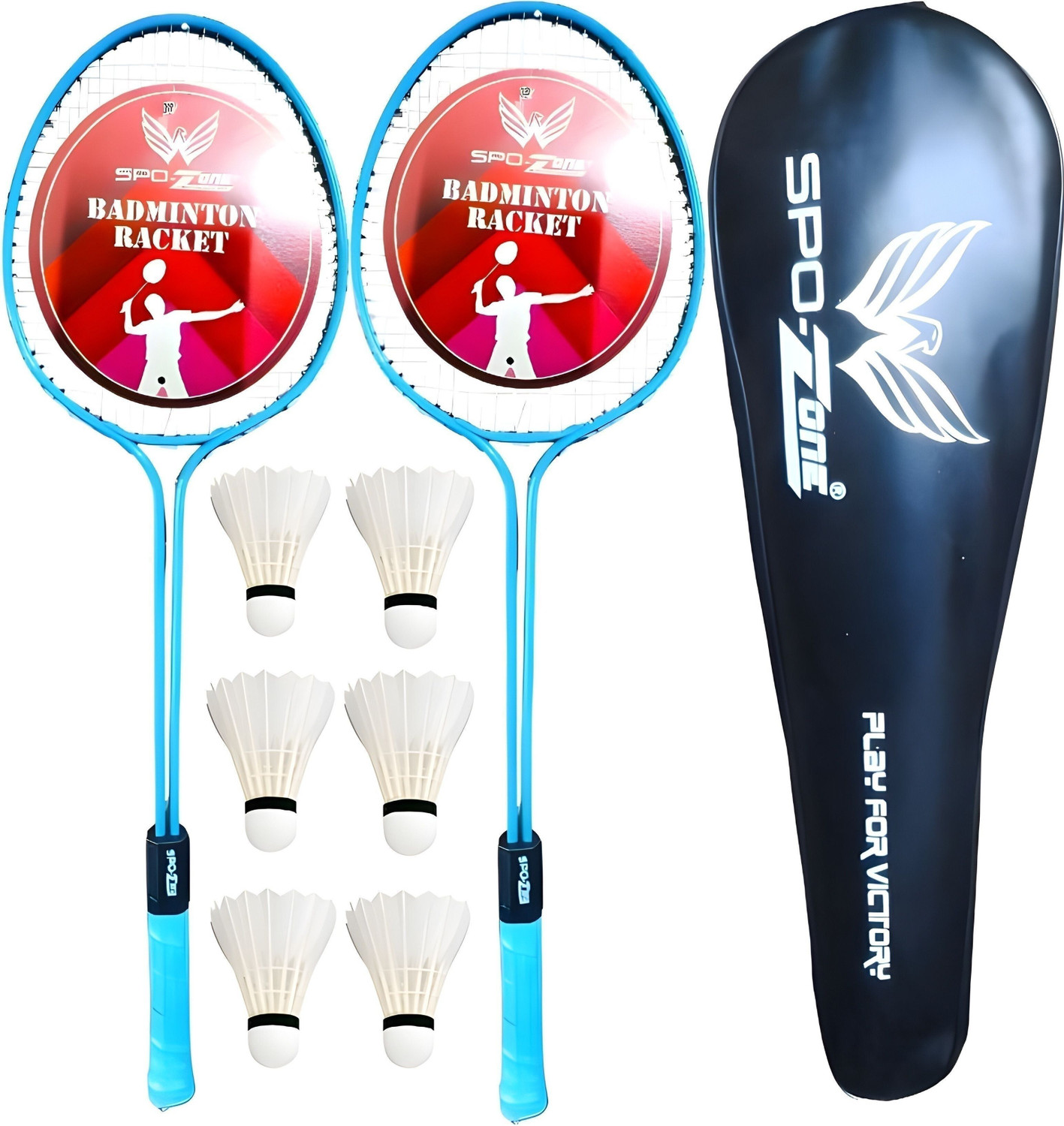 Image of VICTOO Double shaft badminton racket set of 2 Black Unstrung Badminton Racquet (Pack of: 1, 120 g)