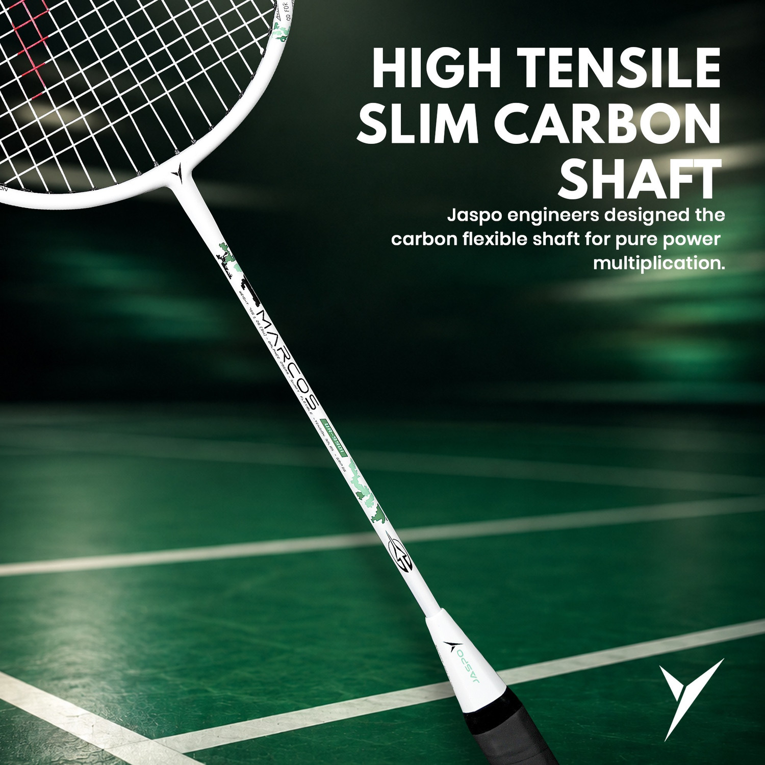 Image of Jaspo Ultra Ace-9901 Fusion Badminton Racquet|Lightweight Composite Racket|Slim Shaft White Strung Badminton Racquet (Pack of: 1, 113 g)