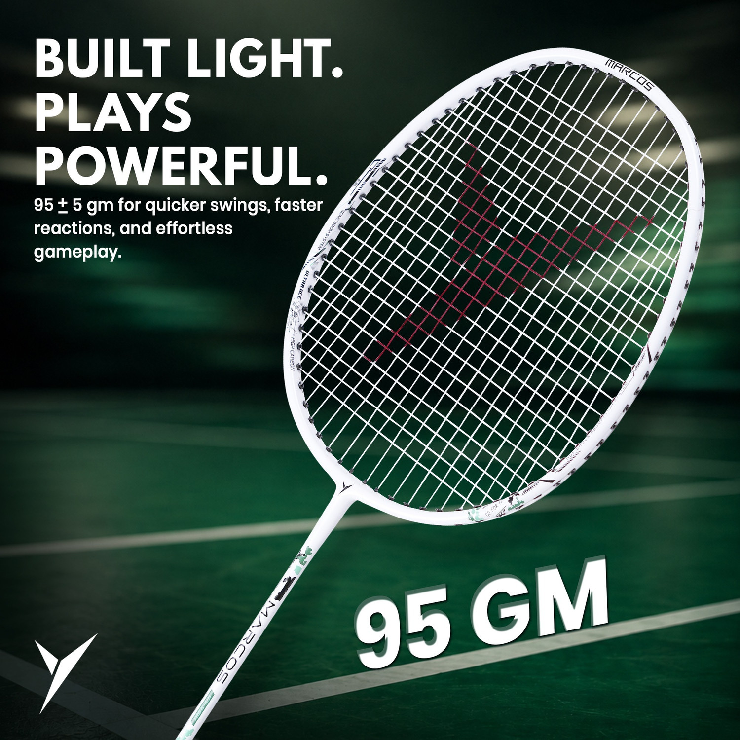 Image of Jaspo Ultra Ace-9901 Fusion Badminton Racquet|Lightweight Composite Racket|Slim Shaft White Strung Badminton Racquet (Pack of: 1, 113 g)