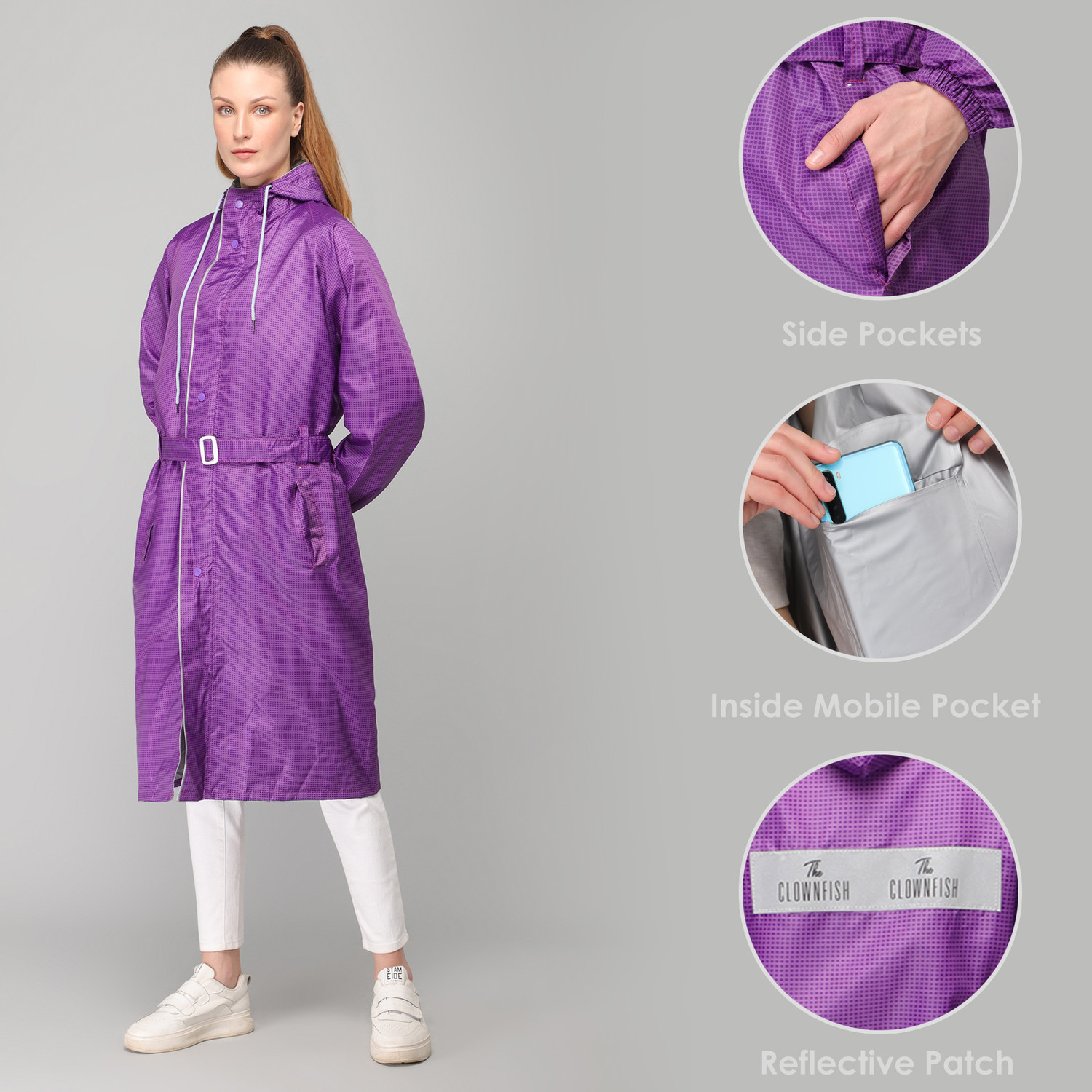 Image of The CLOWNFISH Solid Women Raincoat