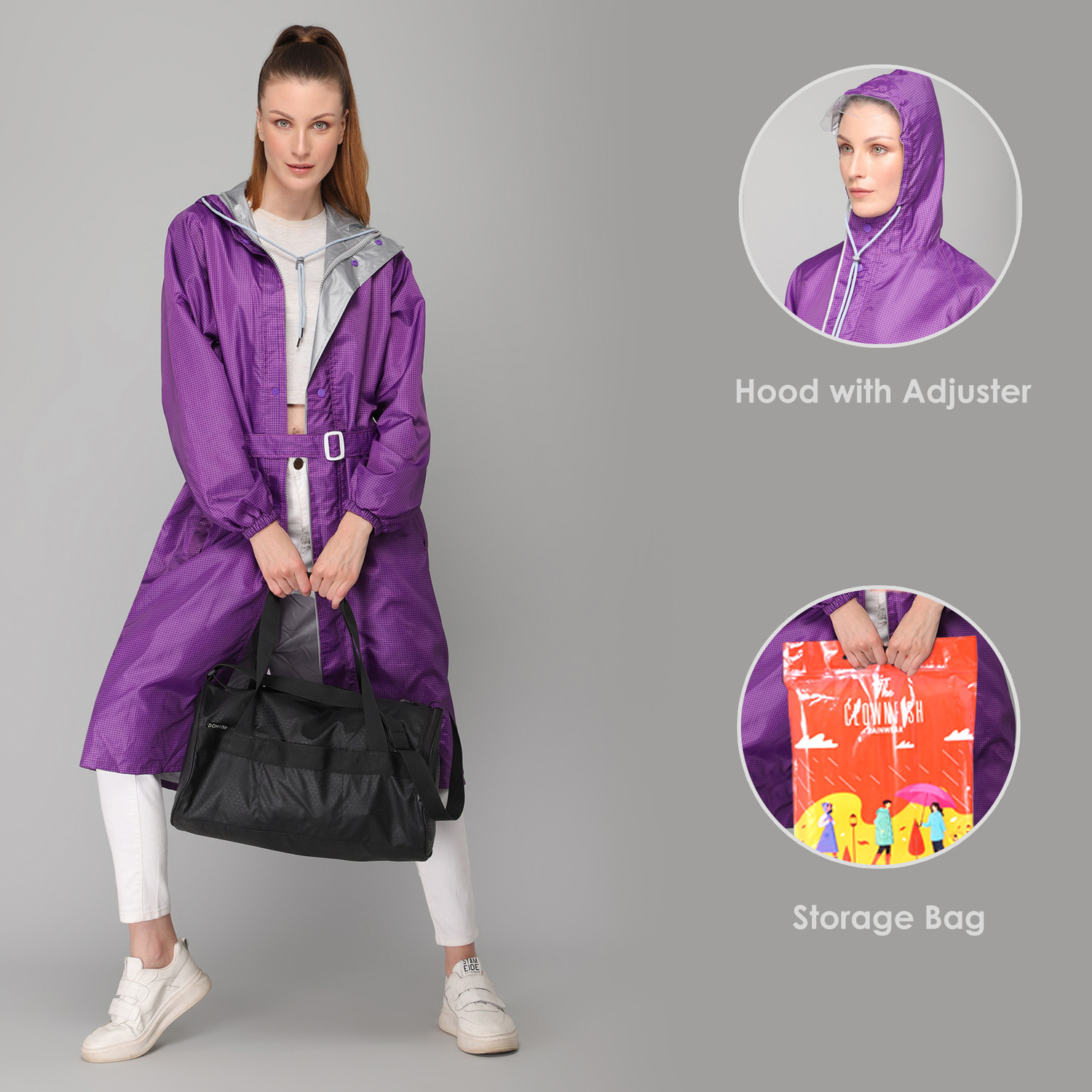 Image of The CLOWNFISH Solid Women Raincoat