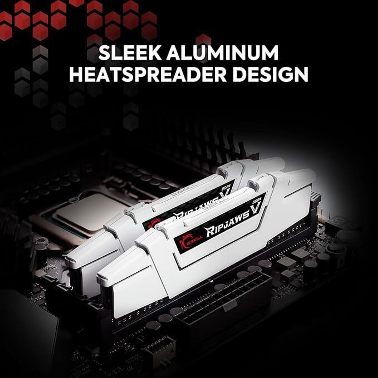 Image of G skill Ripjaws V 2X8GB 3200Mhz DDR4 16 GB (Dual Channel) PC DRAM (F43200C16S8GVKB) (Black)