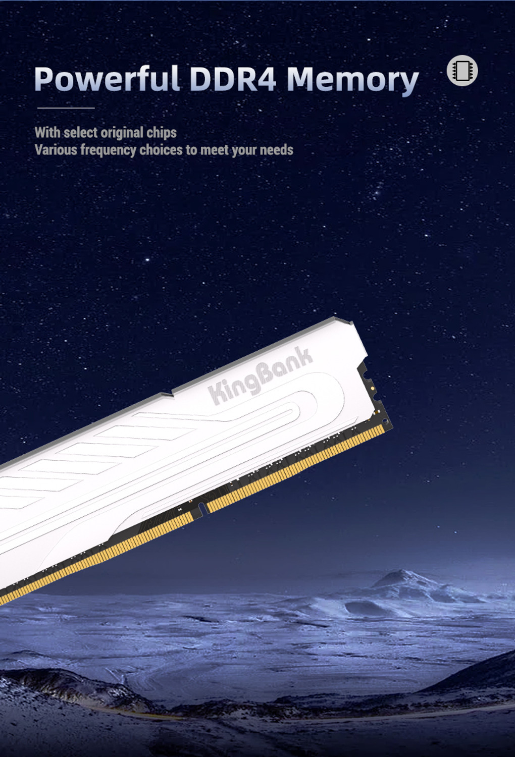 Image of KINGBANK Silver Heatsink 3200 MHz KJXS /KJUS DDR4 32 GB (Single Channel) PC DDR4 UDIMM (DDR4 DIMM Silver Heatsink) (Silver Alluminum Alloy)