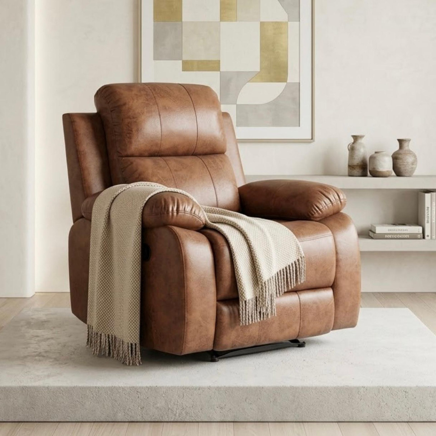 Image of Flipkart Perfect Homes Fabric Manual Recliner (Finish Color - Brown, DIY(Do-It-Yourself))