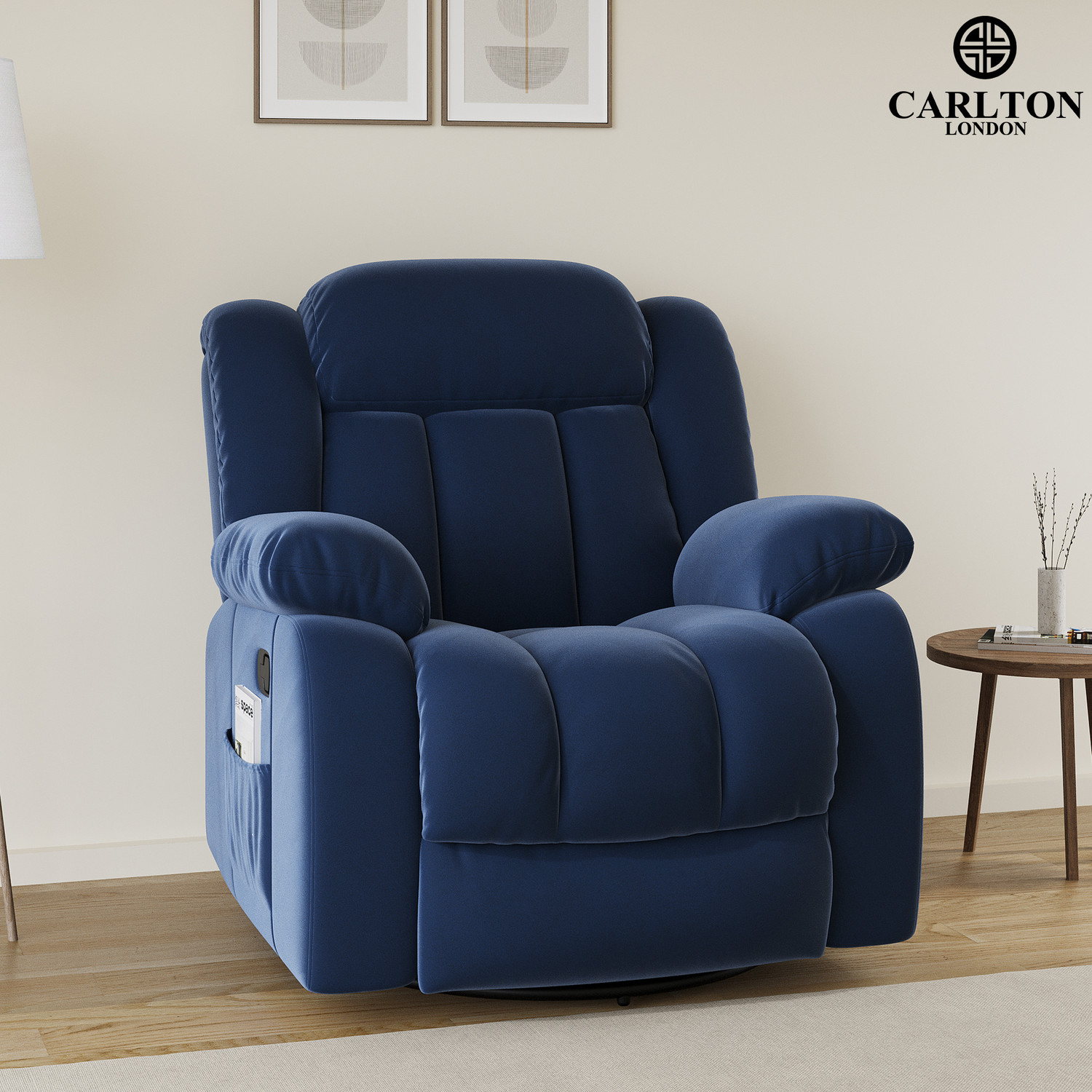 Image of WAKESURE Fabric Manual Recliner (Finish Color - Blue, DIY(Do-It-Yourself))
