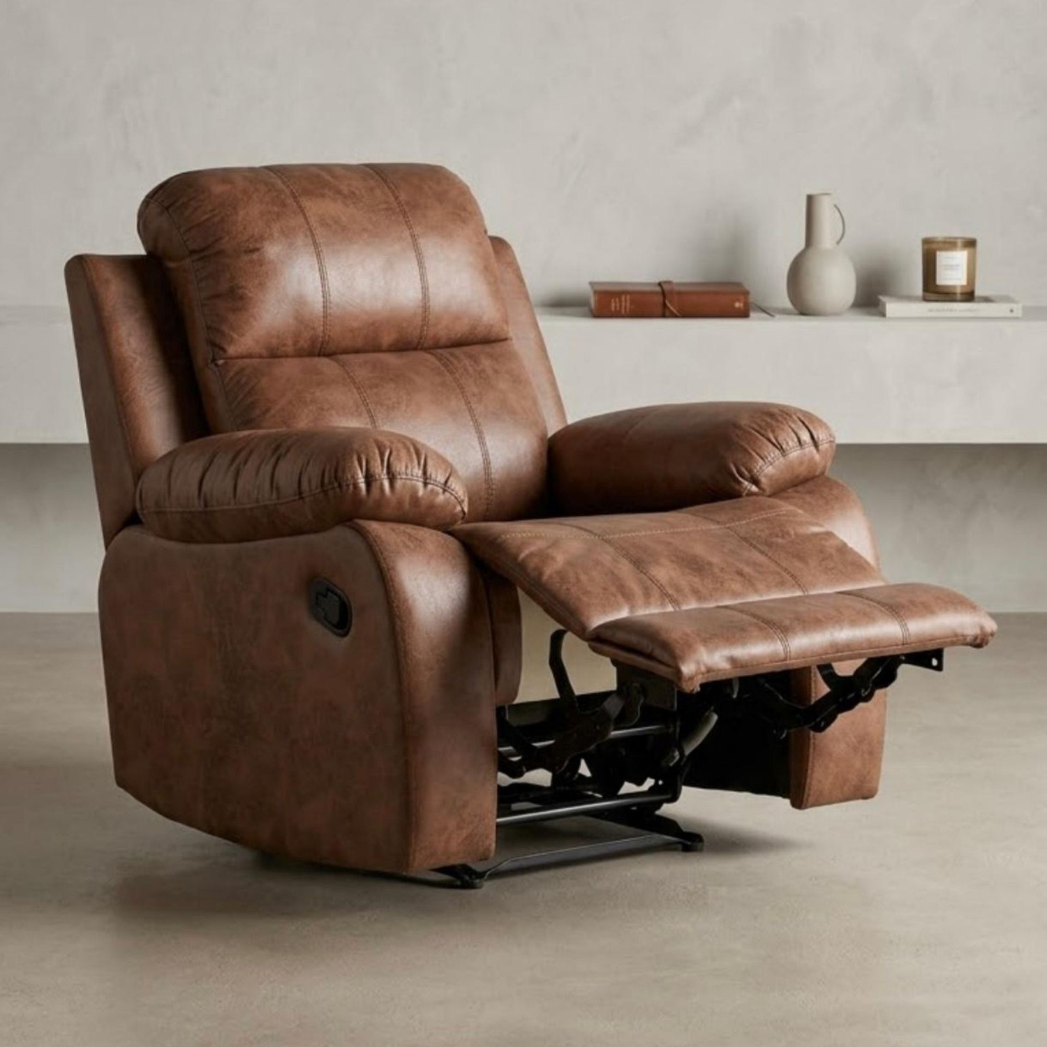 Image of Flipkart Perfect Homes Fabric Manual Recliner (Finish Color - Brown, DIY(Do-It-Yourself))