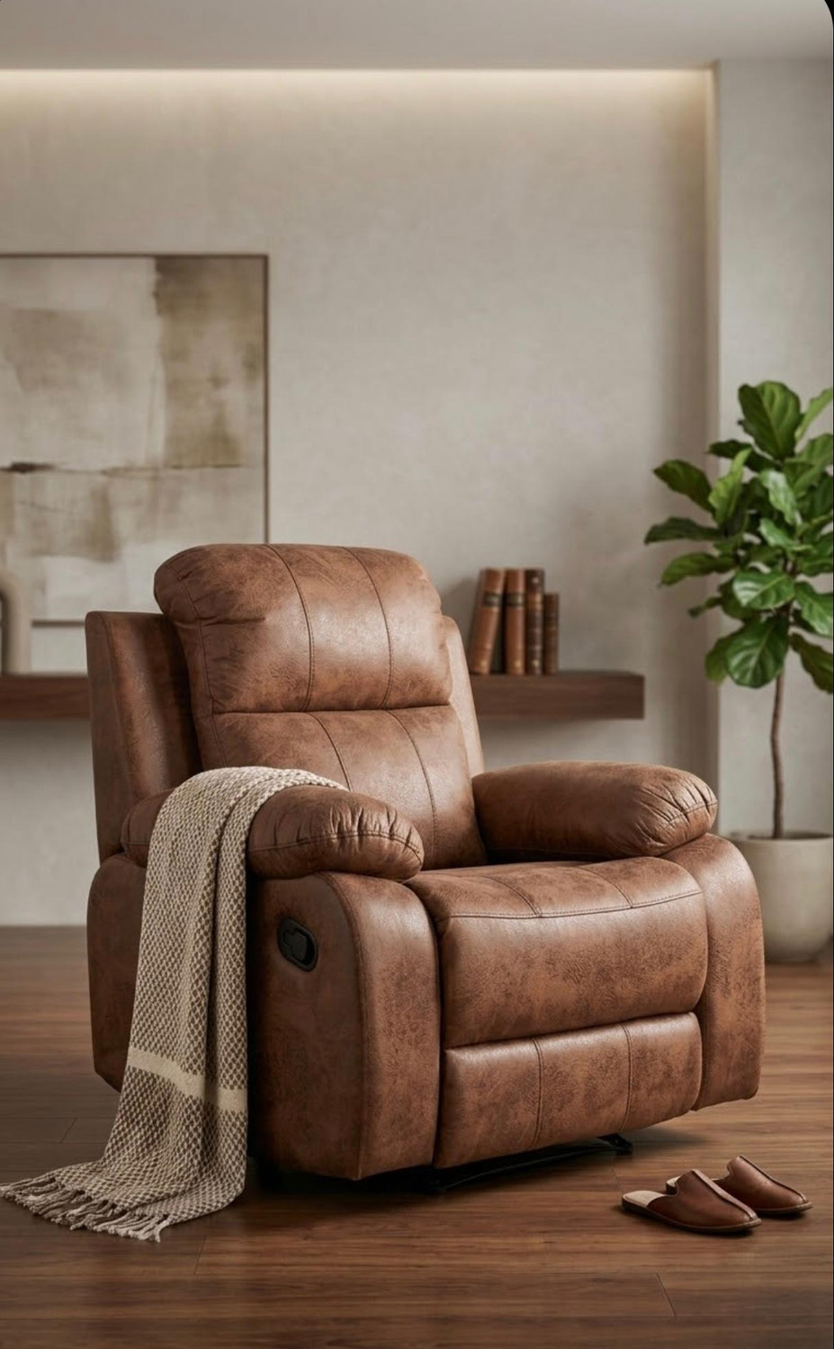 Image of Flipkart Perfect Homes Fabric Manual Recliner (Finish Color - Brown, DIY(Do-It-Yourself))