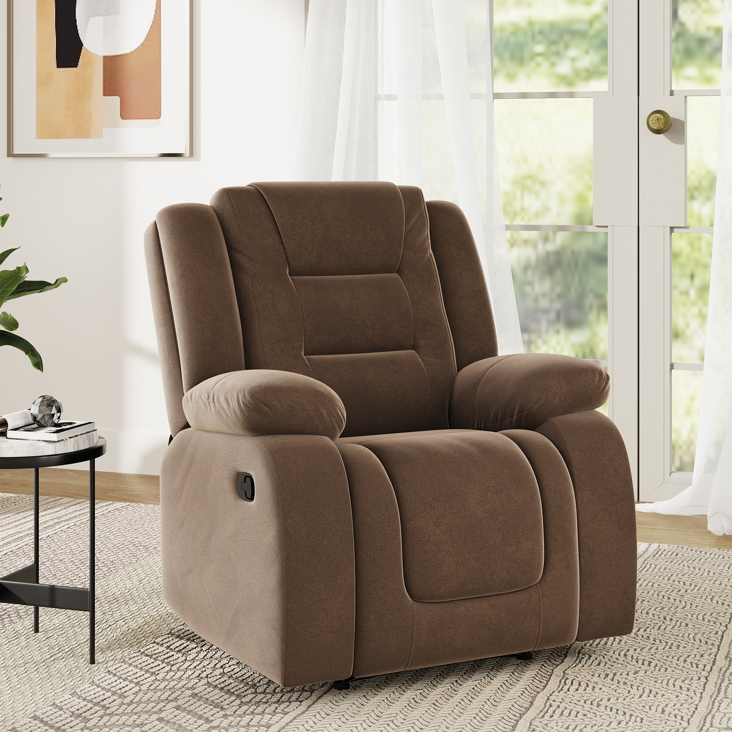 Image of Flipkart Perfect Homes Fabric Manual Recliner (Finish Color - Brown, DIY(Do-It-Yourself))