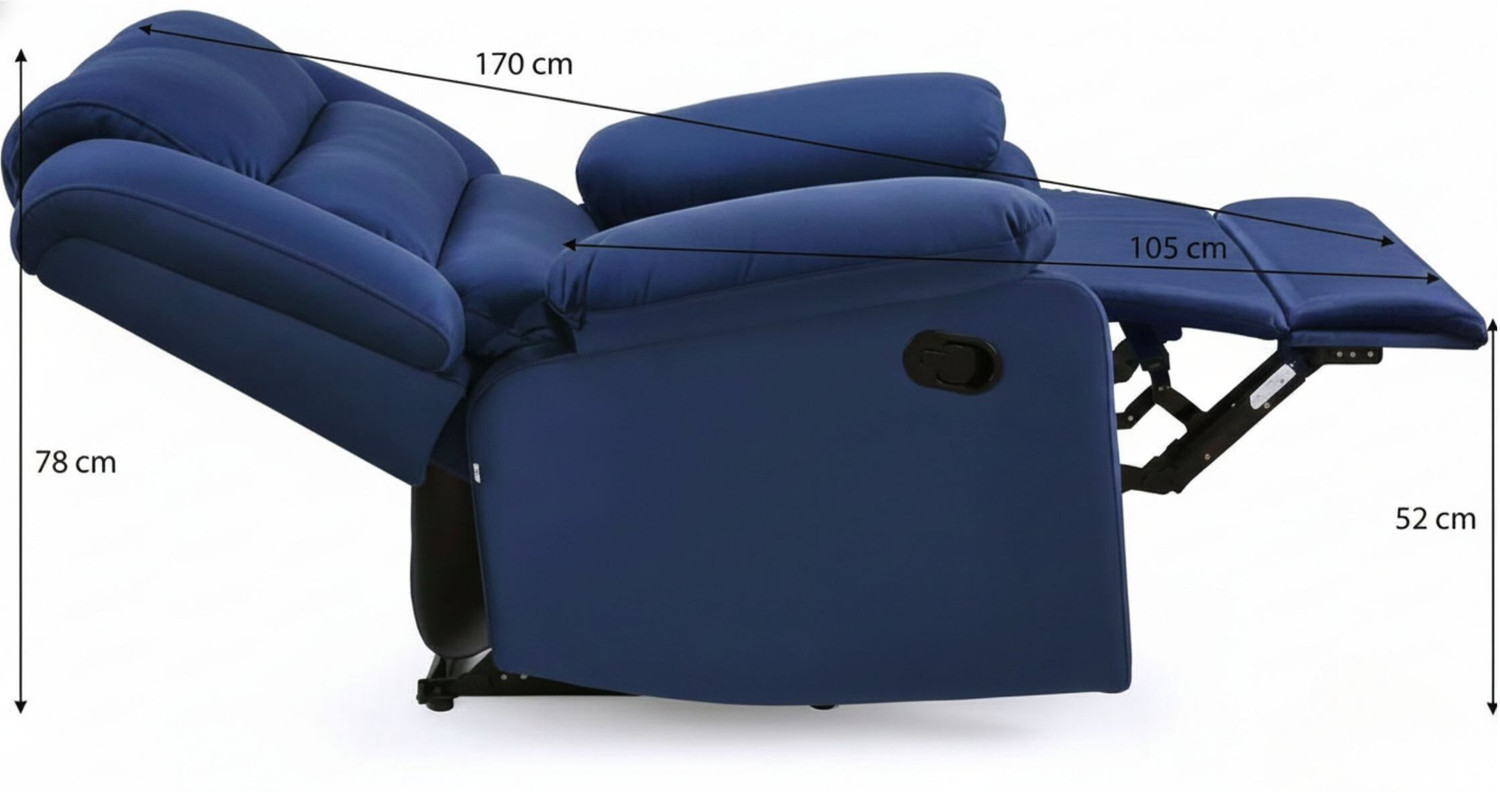 Image of WAKESURE Fabric Manual Recliner (Finish Color - Blue, DIY(Do-It-Yourself))