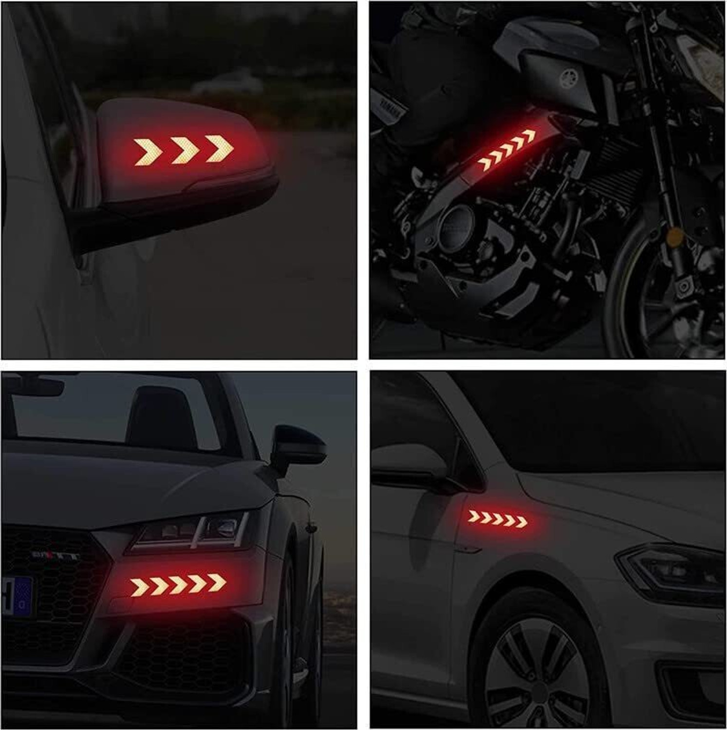 Image of Obvie Night Reflective Car Arrow Warning Car Motorcycle Bike Wheel Stickers 15 mm x 0.13 m BLUE Reflective Tape (Pack of 12)
