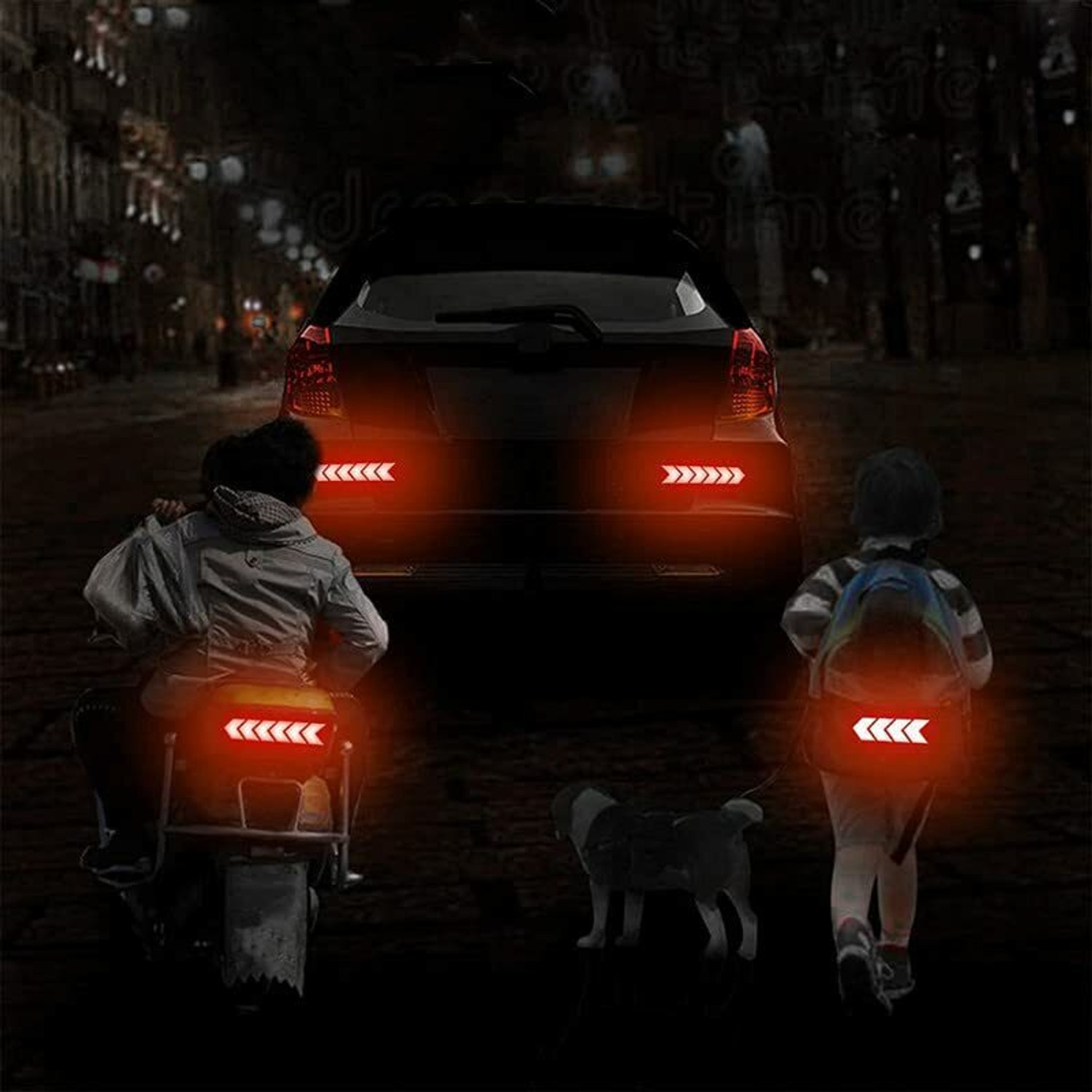 Image of Obvie Night Reflective Car Arrow Warning Car Motorcycle Bike Wheel Stickers 15 mm x 0.13 m BLUE Reflective Tape (Pack of 12)