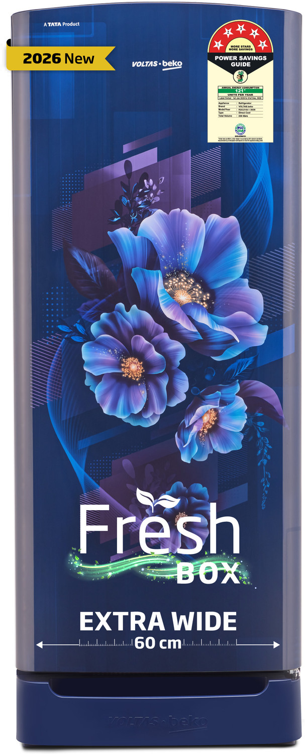 Image of Whirlpool 207 L Direct Cool Single Door 5 Star Refrigerator with Base Drawer (SAPPHIRE PEONY, DAS20754ITAUC)