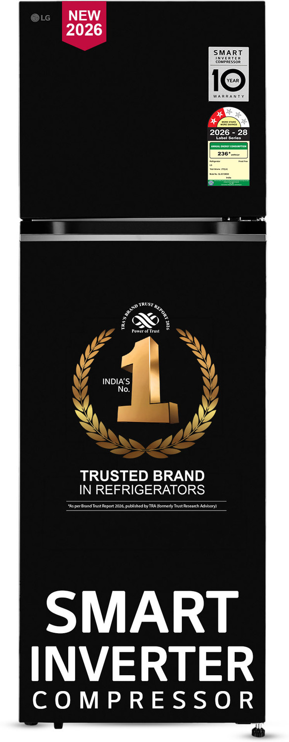 Image of LG 272 L Frost Free Double Door 2 Star Convertible Refrigerator (Shiny Steel, GL-S302SPZY)
