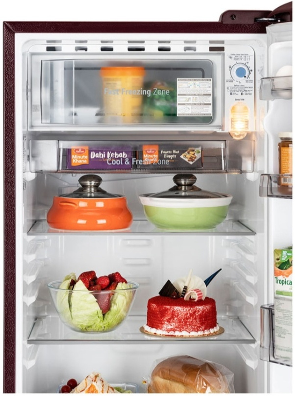 Image of LG 185 L Direct Cool Single Door 5 Star Refrigerator with Base Drawer (Wine Glory, GLD1956ZAWG)