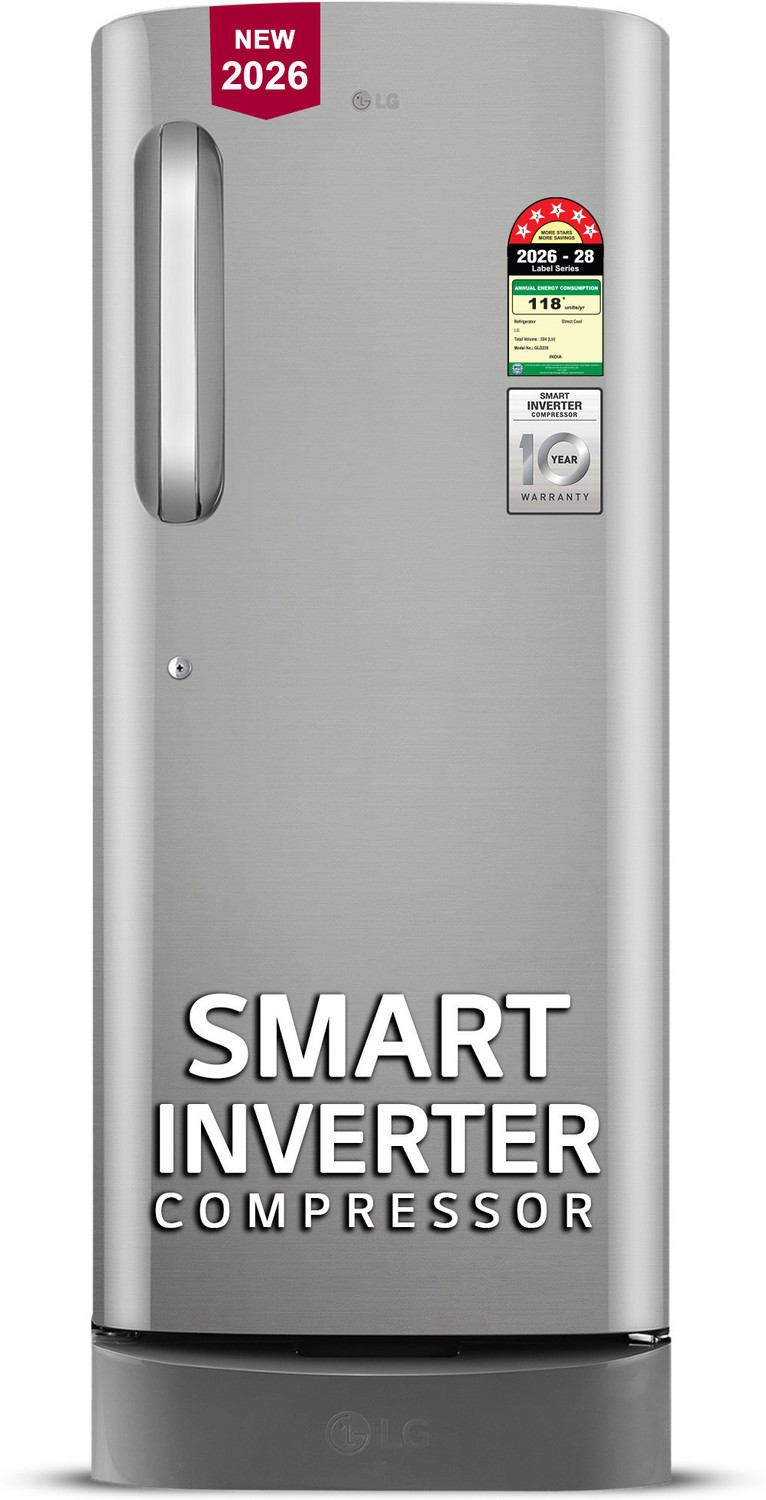 Image of LG 185 L Direct Cool Single Door 5 Star Refrigerator with Base Drawer (Wine Glory, GLD1956ZAWG)