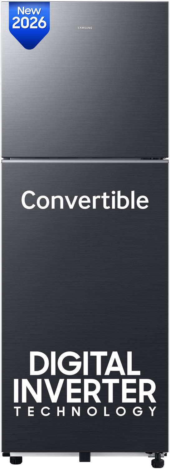 Image of Samsung 253 L Frost Free Double Door 3 Star Refrigerator (Elegant Inox, RT28T3483S8 /HL)