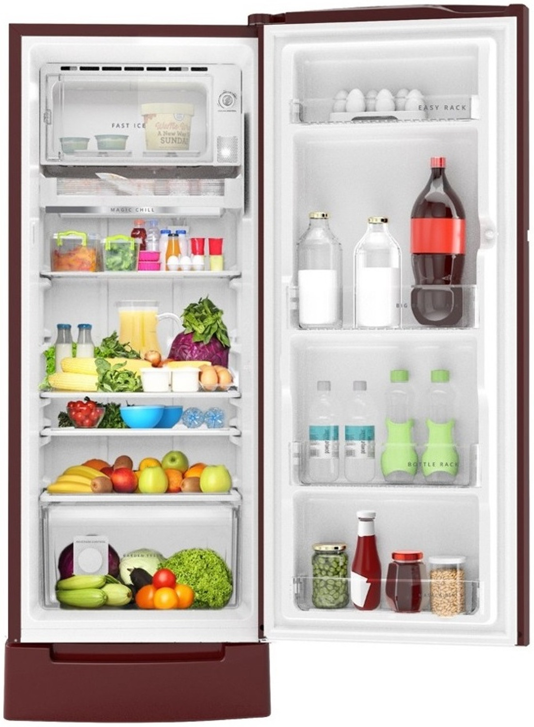 Image of Whirlpool 207 L Direct Cool Single Door 3 Star Refrigerator (Maroon, 230 IMPRO ROY 3S WN MULIA-Z-72616)