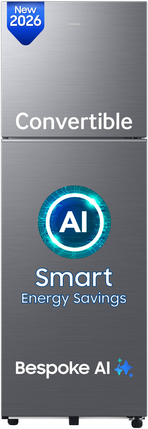 Image of Samsung 253 L Frost Free Double Door 3 Star Refrigerator (Elegant Inox, RT28T3483S8 /HL)