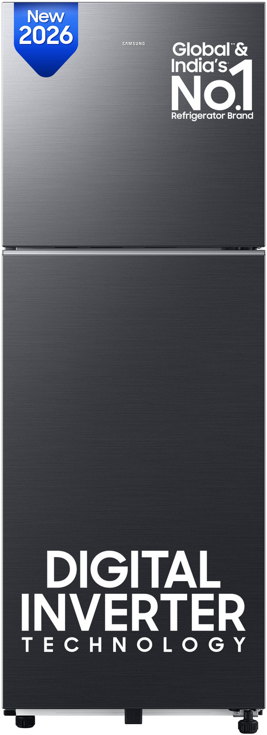 Image of Samsung 253 L Frost Free Double Door 1 Star Refrigerator (Elegant Inox, RT28M3022S8-HL / RT28M3022S8-NL)