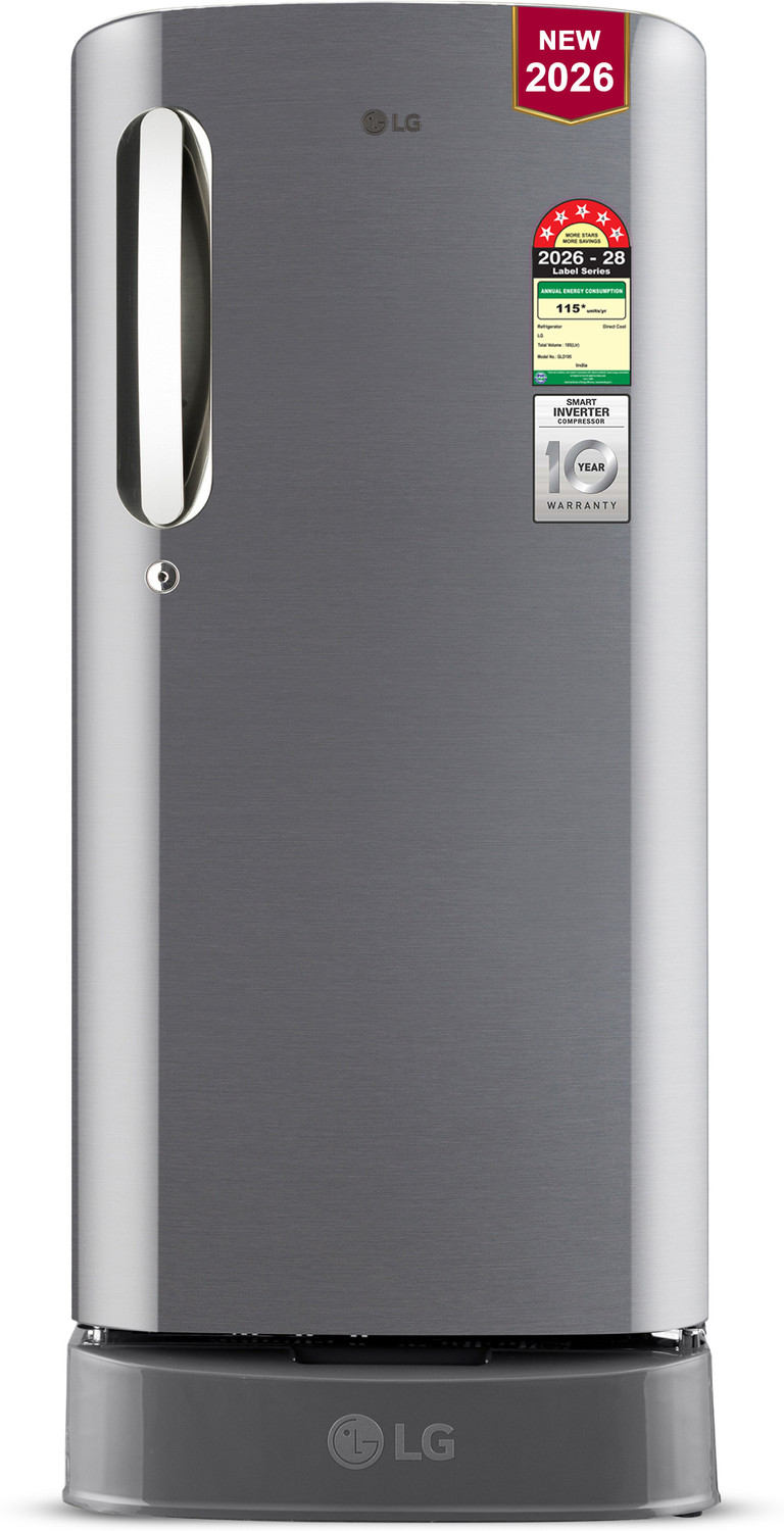 Image of LG 185 L Direct Cool Single Door 5 Star Refrigerator with Base Drawer (Wine Glory, GLD1956ZAWG)