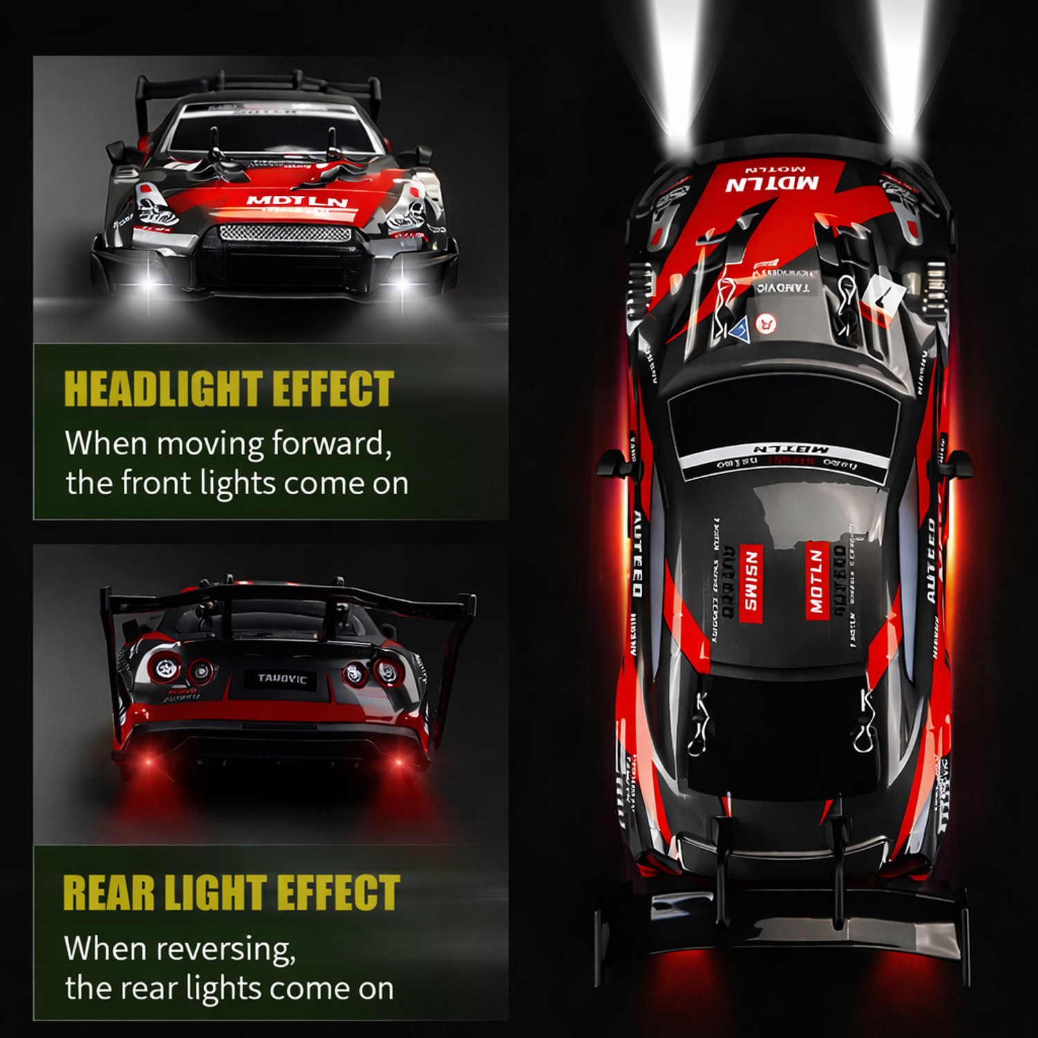 Image of DWH RC Drift Car for adults | 30km /h High Speed 4WD Drifting car with Extra Tyres (GTR)