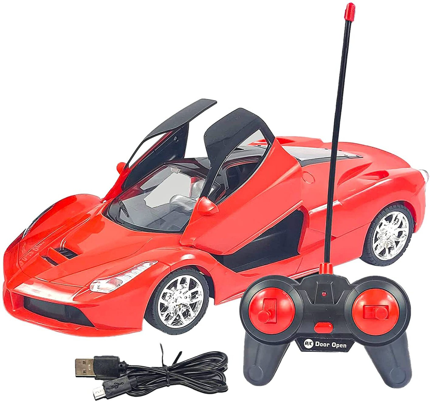 Image of MINOR Wireless Remote Control High Speed 3D Famous Car with Light | Remote Control car for Boys (Red)