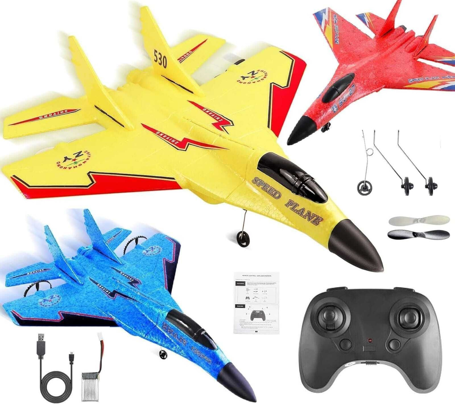 Image of TECHEL Buy Best Remote Control Star Fighter Jet Plane with LED Lights JSW11 (Multicolor)