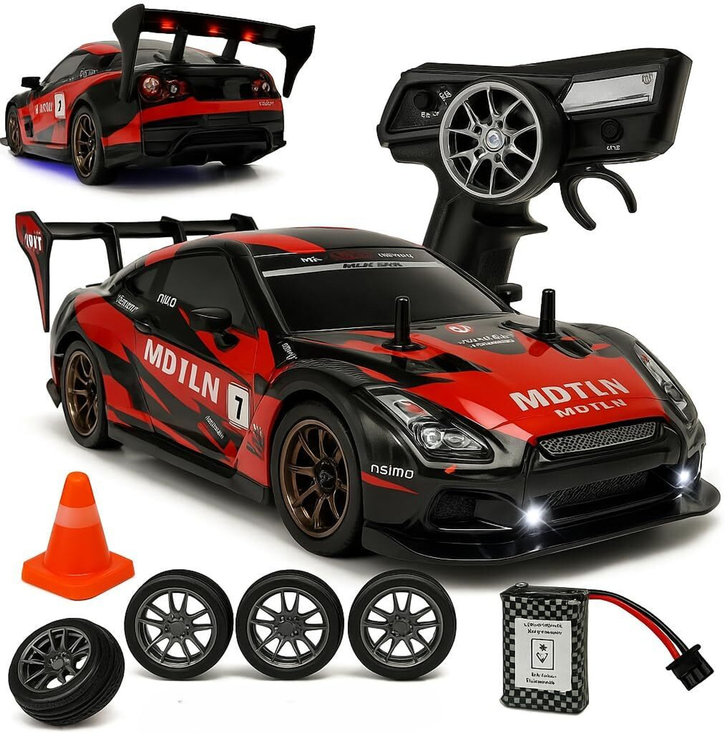 Image of DWH RC Drift Car for adults | 30km /h High Speed 4WD Drifting car with Extra Tyres (GTR)