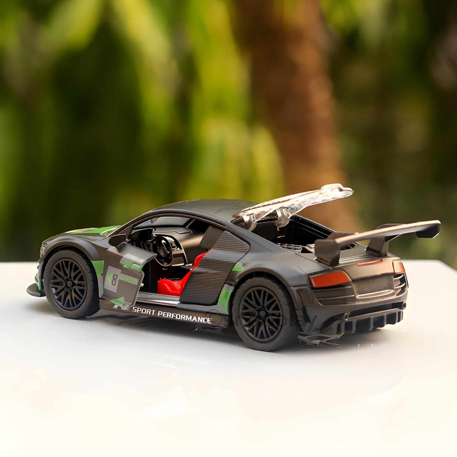 Image of Dillimart Audi R8 Diecast Metal Car - 1:36 Scale Toy, Openable Door & Hood, Pullback (Multicolor, Pack of: 1)