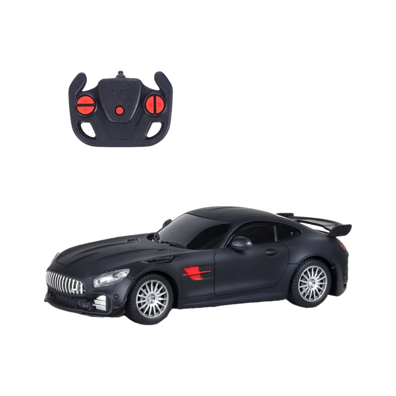 frendo High Speed 1:24 Rechargeable C type charging Mini Remote Control Racing Car AMG (Black, Silver) - Image 1