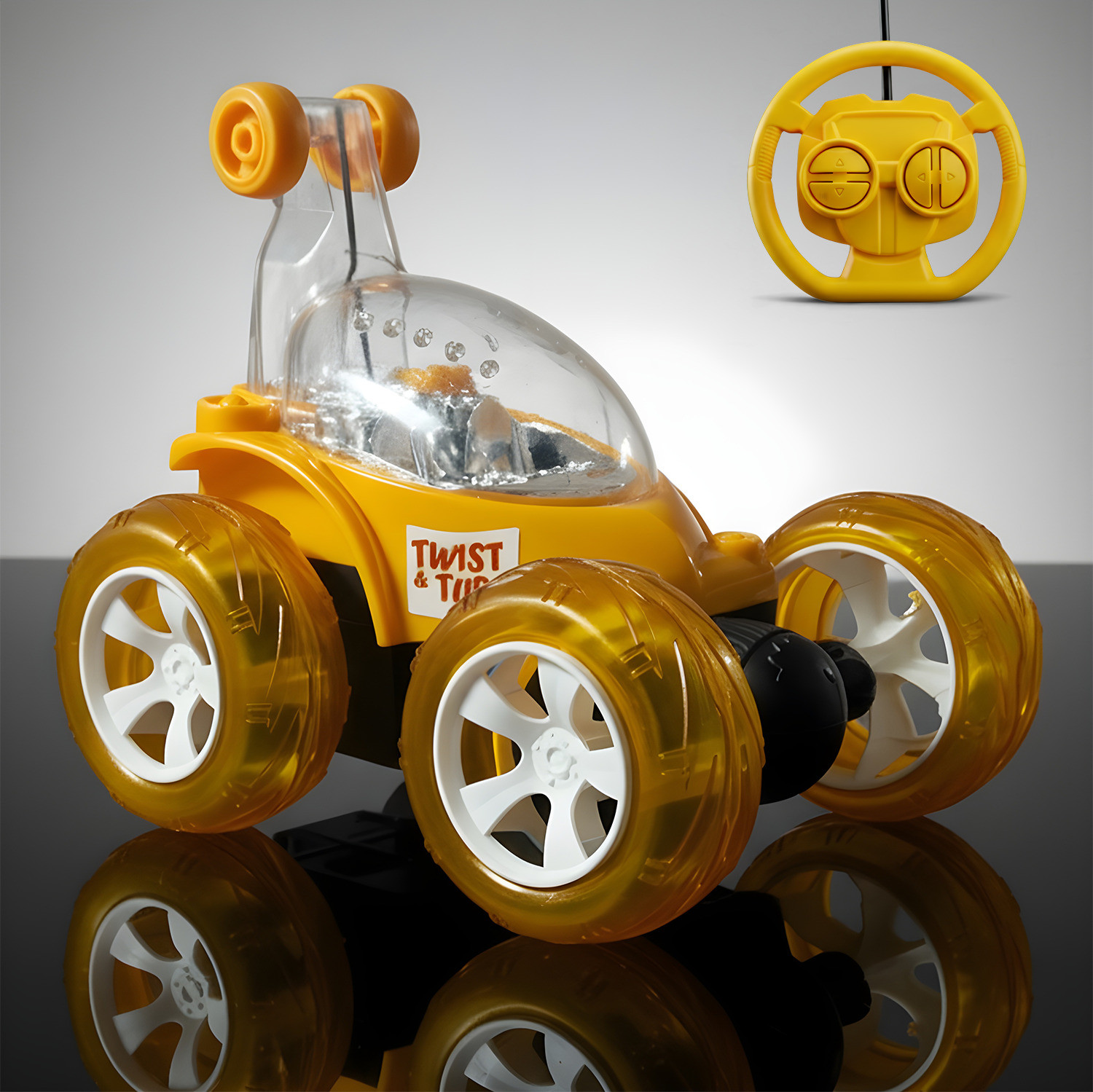 Image of mastidrive Remote Control Stunt Car for Kids (Yellow)