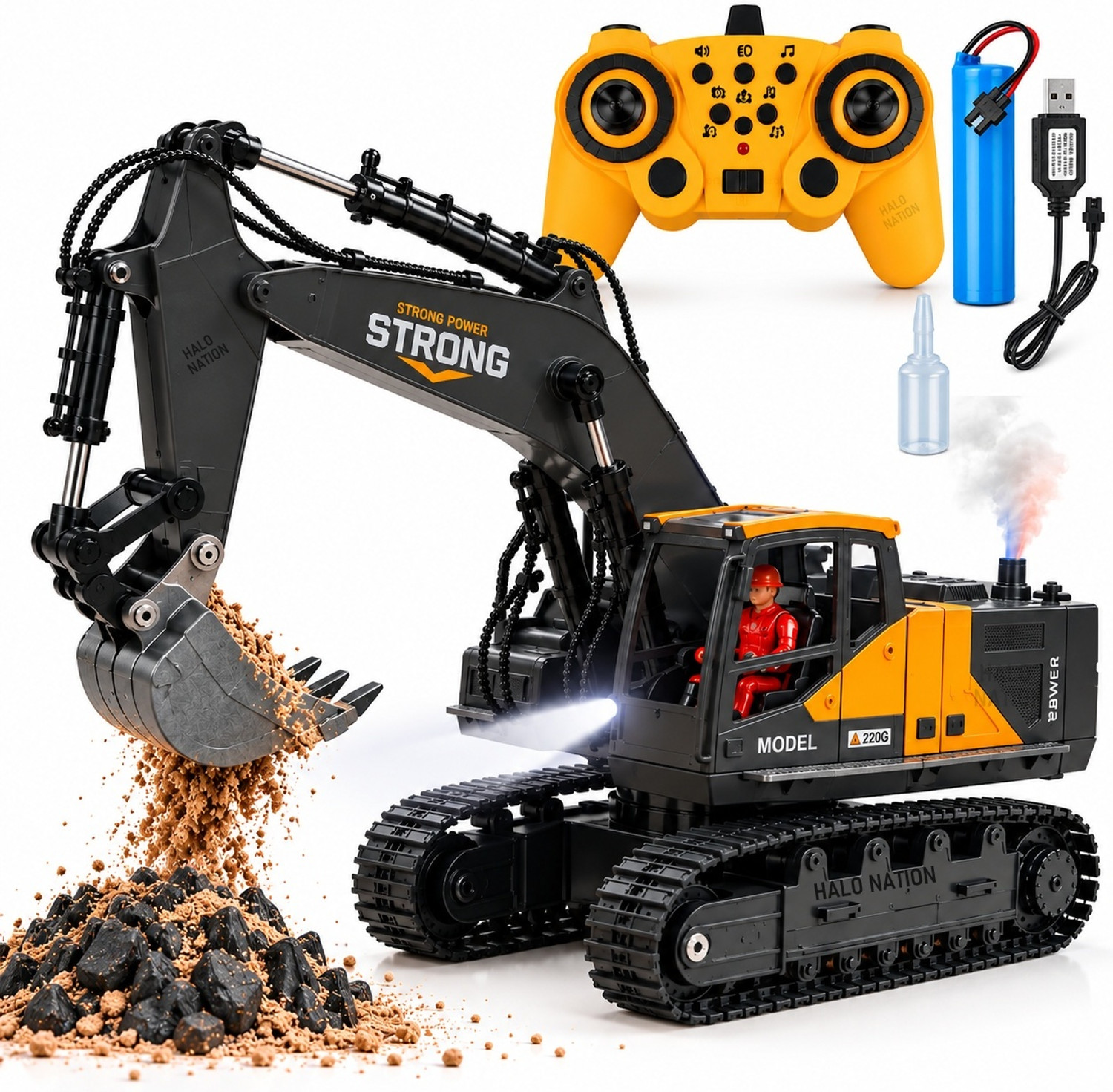 HALO 12Channel RC Excavator Rechargeable Truck - Image 6