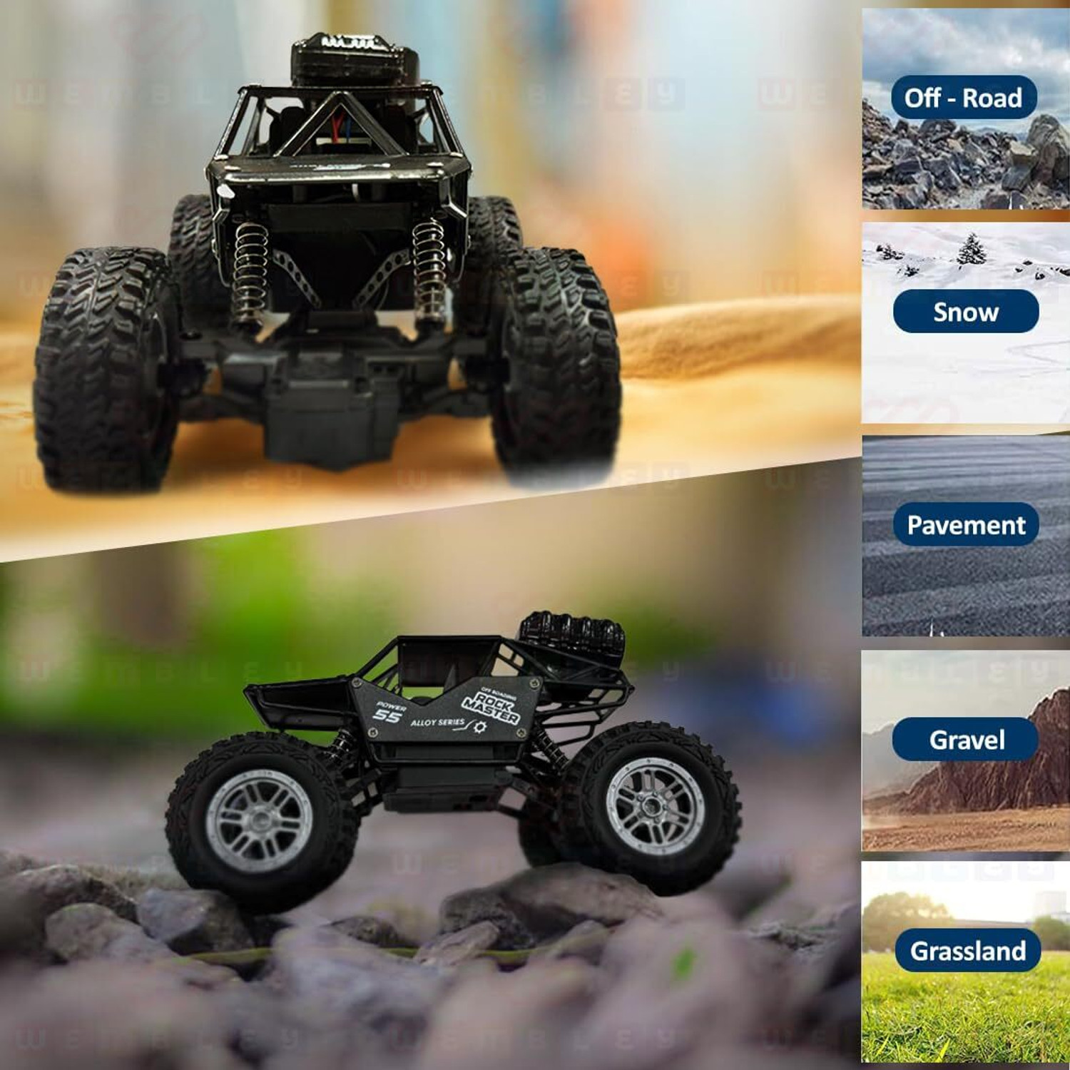 Image of Nine Star ninesatr-Rechargeable Remote Control Monster Truck RC Car Big Size Off Roadt (Multicolor)