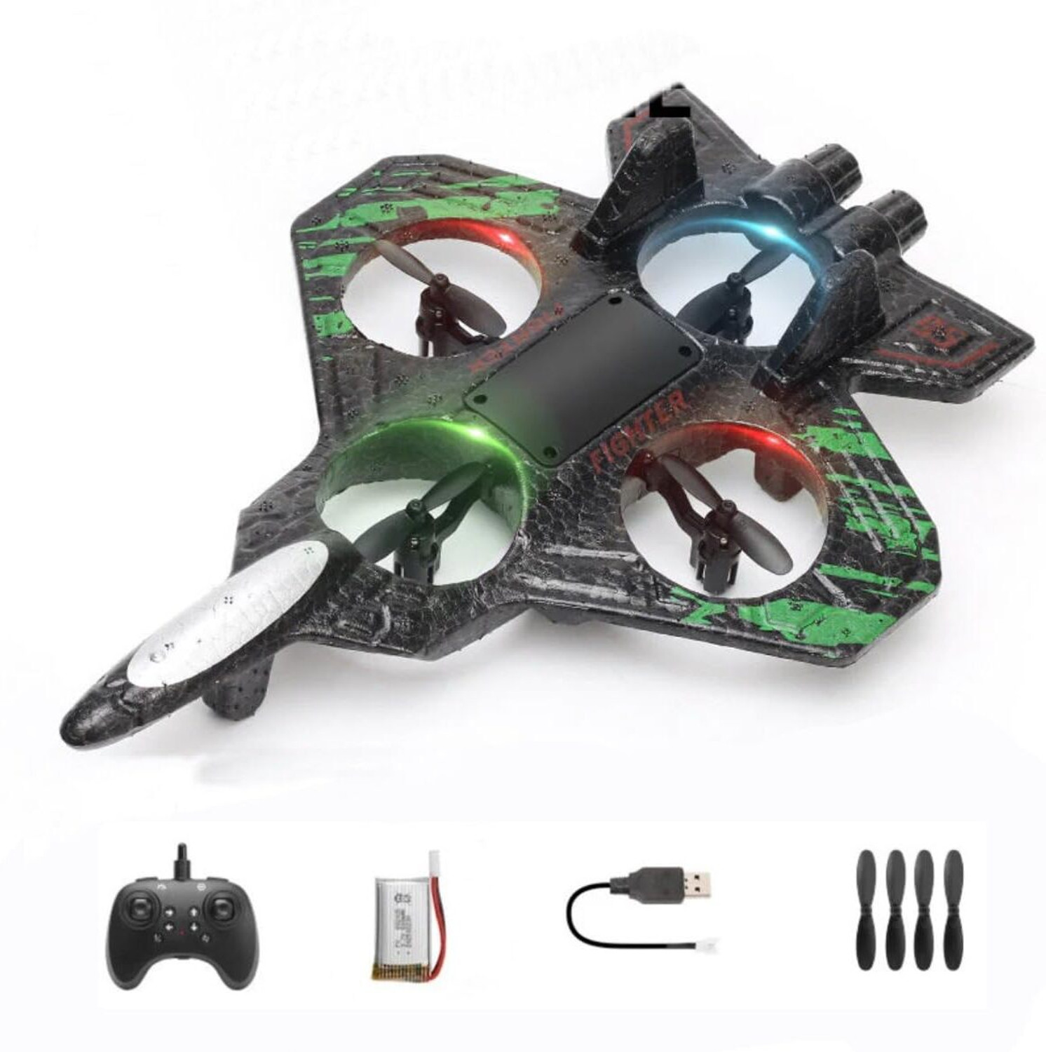 Image of Harinder RC Airplane for Kids with LED Lights 360 Stunt Foam Glider Plane 6+ Years (Multicolor)