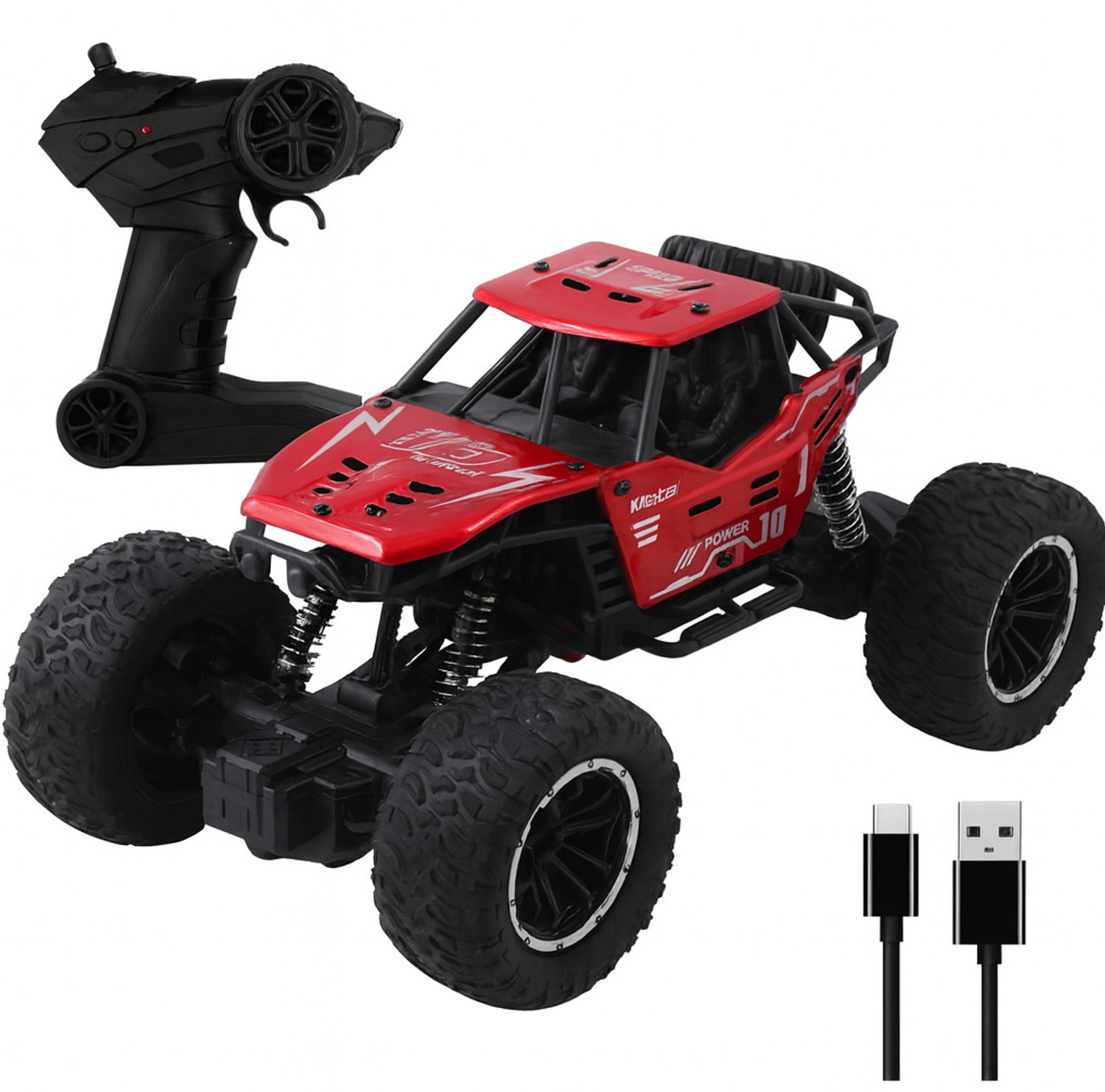 Image of Flytek Rechargeable rc car drift remote control car drift rc car with light (Red-Black)