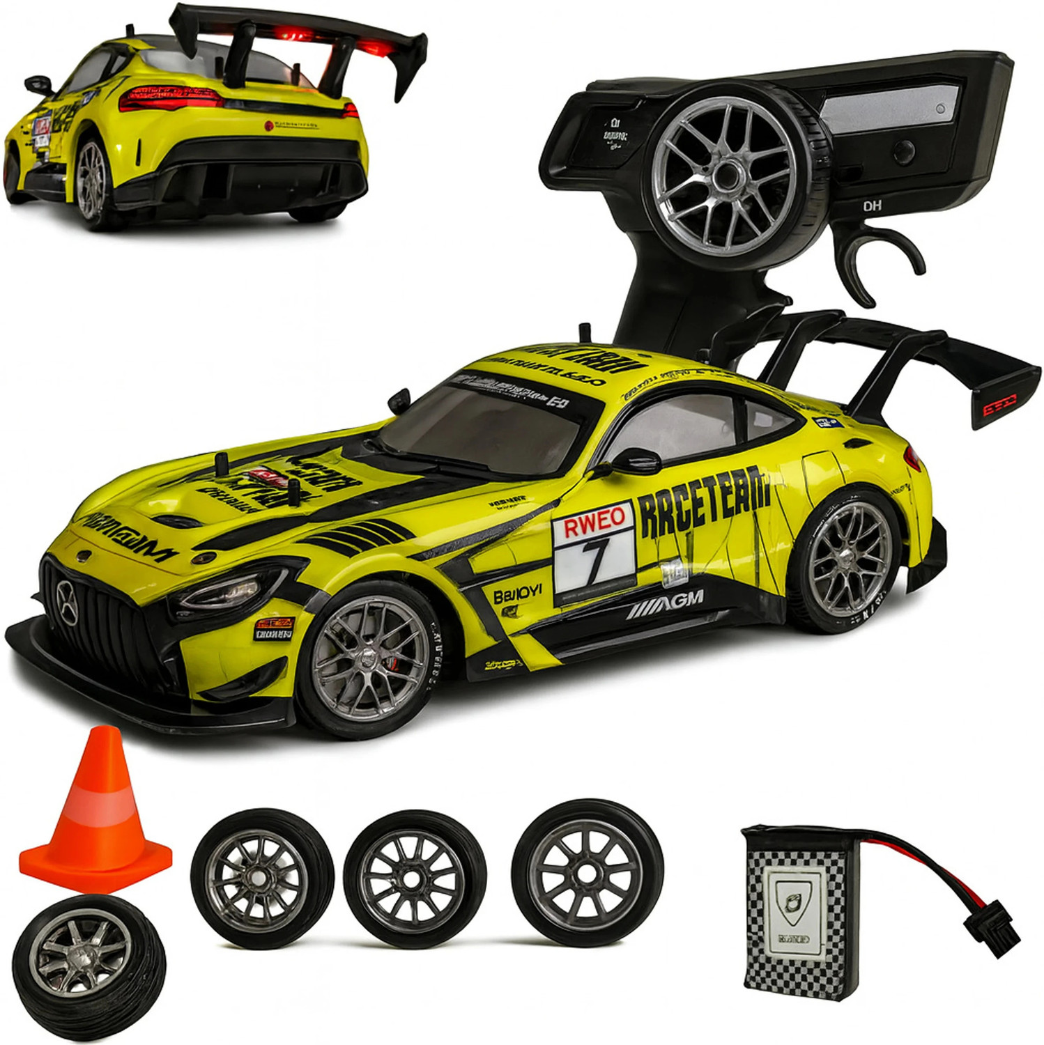 Image of DWH RC Drift Car for adults | 30km /h High Speed 4WD Drifting car with Extra Tyres (GTR)