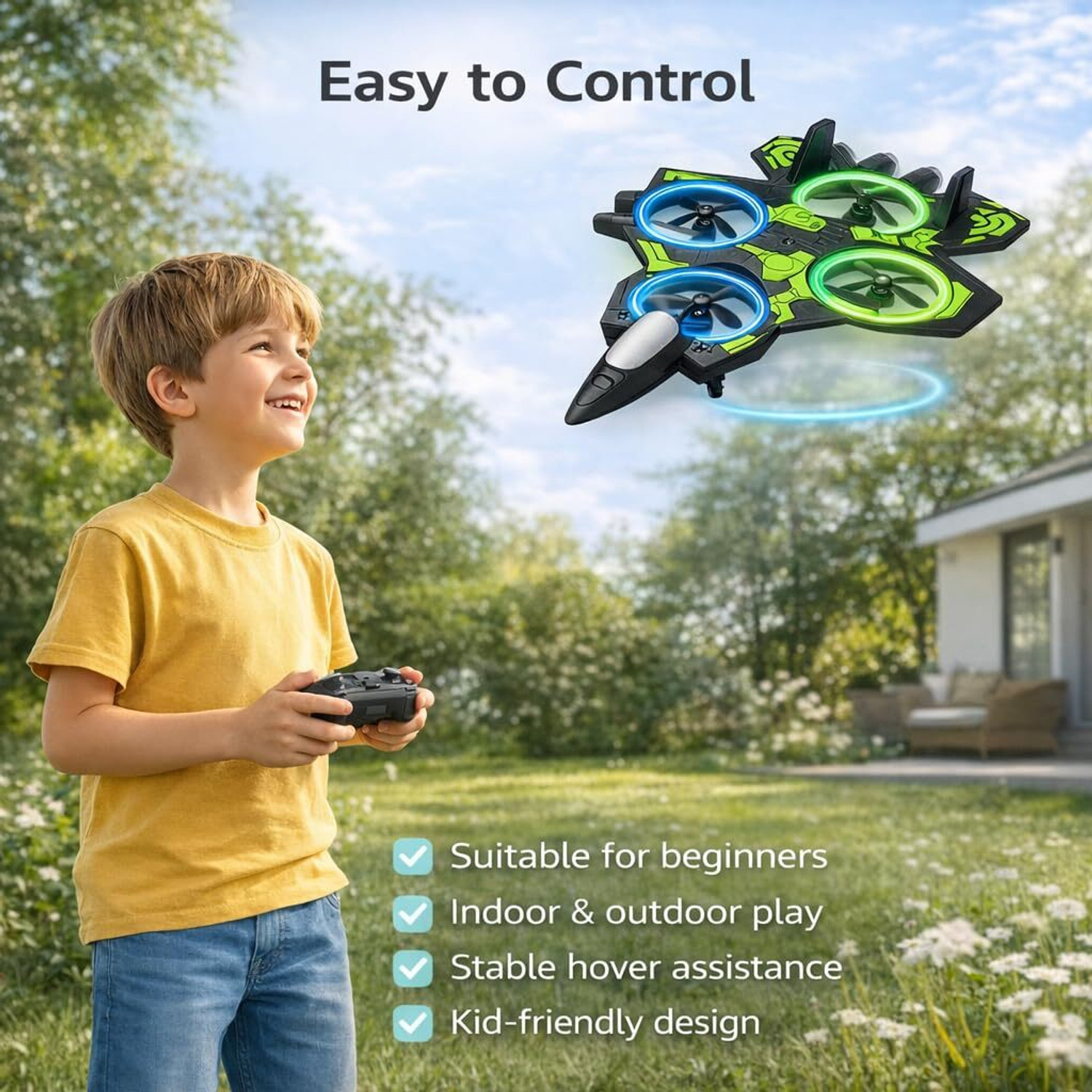 Image of JB'S LAND Indoor RC Flying Drone (Green & Black)
