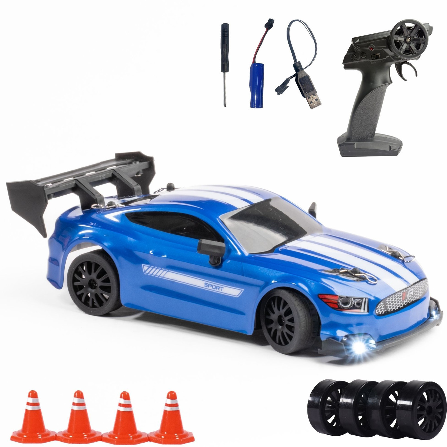 Image of DWH RC Drift Car for adults | 30km /h High Speed 4WD Drifting car with Extra Tyres (GTR)