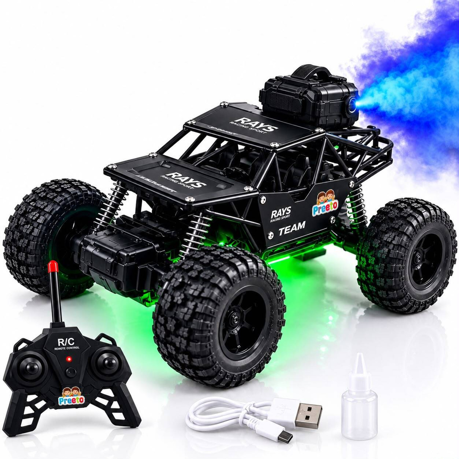 Preeto Remote Control Rock Crawler with Smoke Black Colour - Image 1