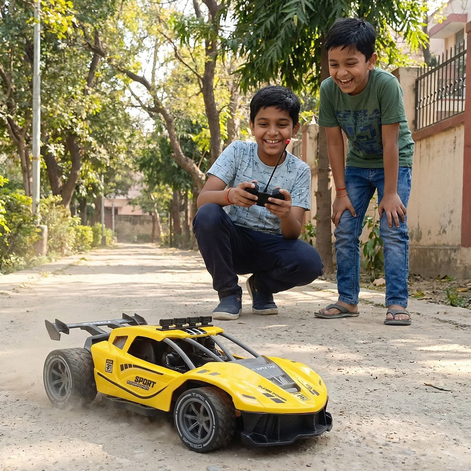 Image of Plast Boy LLP Ultimate RC Car High Speed Remote Control Racing Toy with Rechargeable Battery (Yellow)