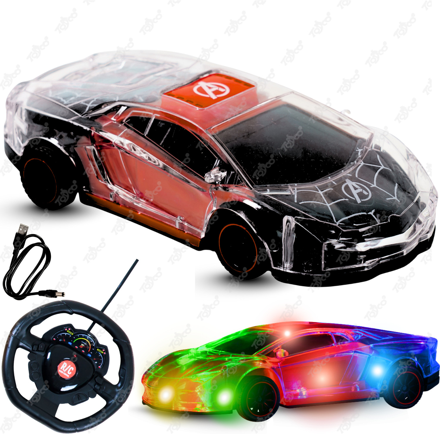 Image of MINOR Wireless Remote Control High Speed 3D Famous Car with Light | Remote Control car for Boys (Red)
